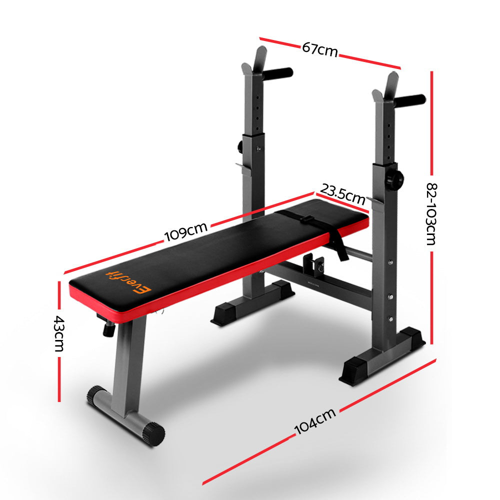 Everfit Squat Rack Weight Bench Home Gym 200kg