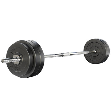 Everfit 58kg Rubber Weight Plate Barbell Set Chrome Bar 168cm