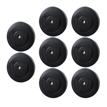 Everfit Rubber Weight Plates Set 80kg Cast Cement Home Gym