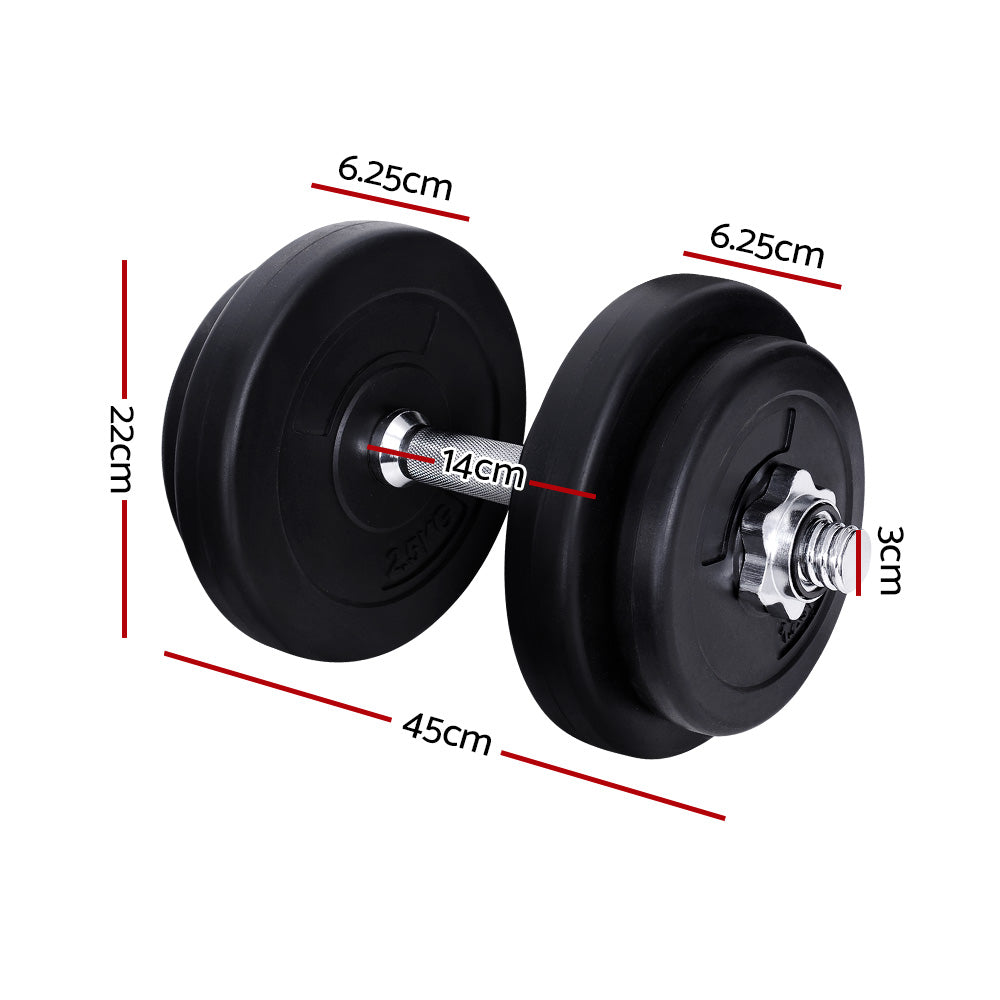 Everfit 20kg Dumbbell Set Adjustable Weight Plates for Strength Training