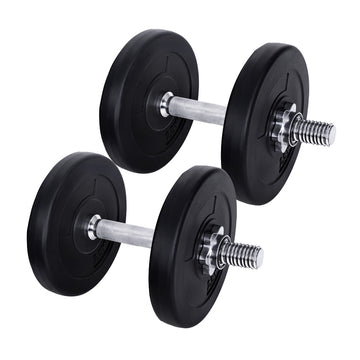 Everfit Adjustable Dumbbell Set Cast Cement Coated 15kg