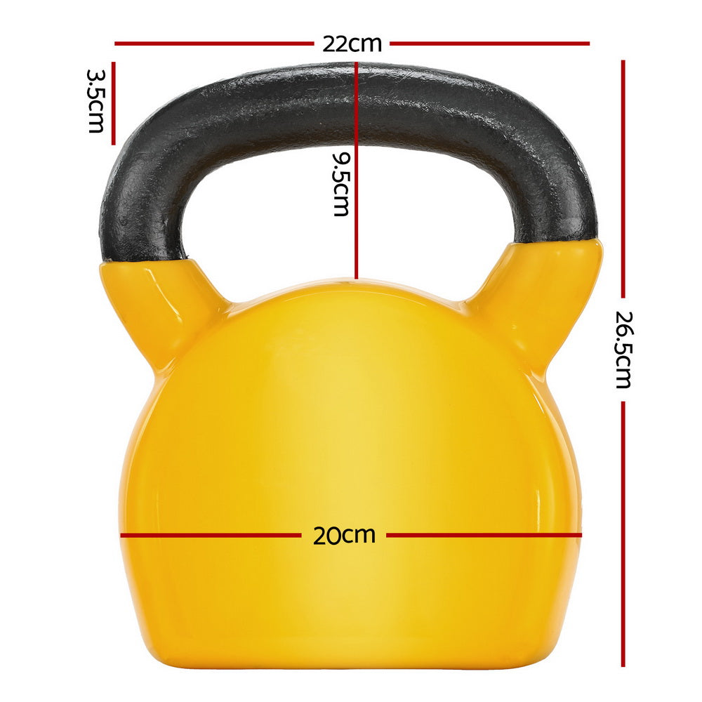 Everfit Cast Iron Kettlebell Weight 20kg for Strength Training Yellow