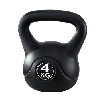 Everfit 4kg Rubber Kettlebell for Home Gym Strength Training Black
