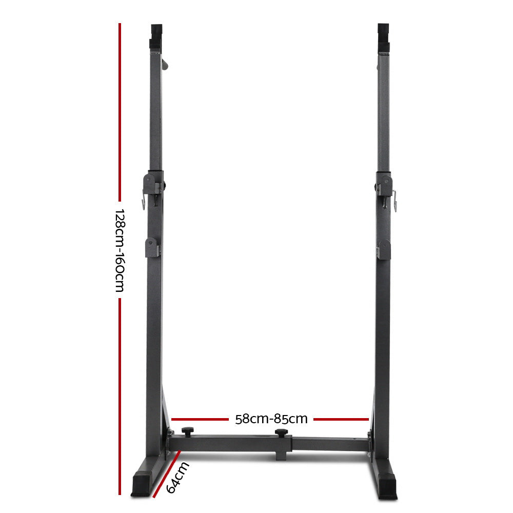 Everfit Steel Squat Rack 300kg Capacity Height Adjustable