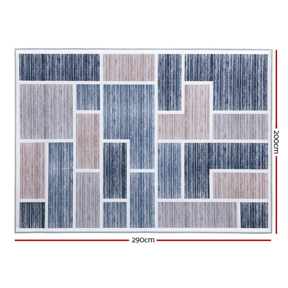Artiss Short Pile Floor Rug 200x290cm Area Carpet Grey