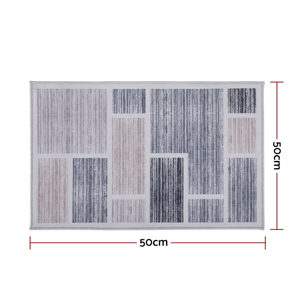 Artiss Soft Velvet Non-Slip Bath Mat Doormat 50X80cm Gray