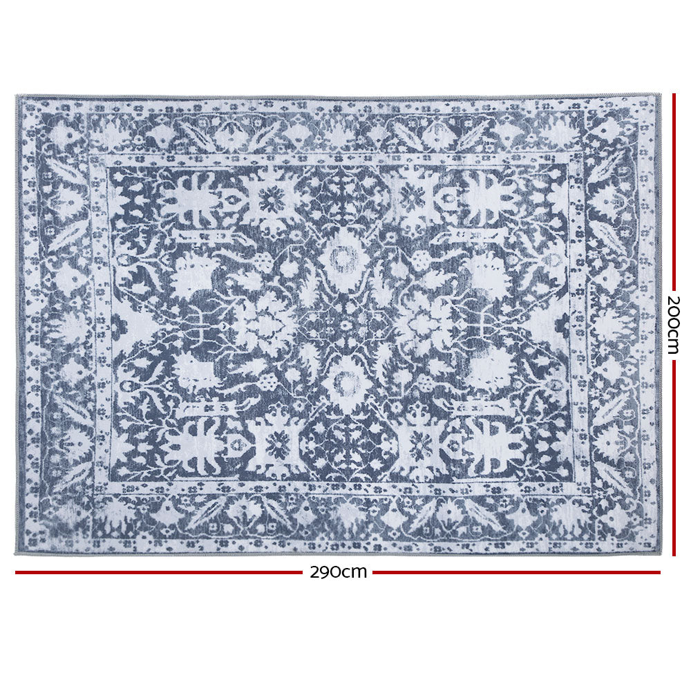 Artiss Short Pile Floor Rug 200x290cm Area Carpet Grey