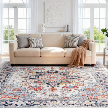 Artiss Bohemian Vintage Area Rug 160x230cm Washable Anti-Slip Floor Carpet