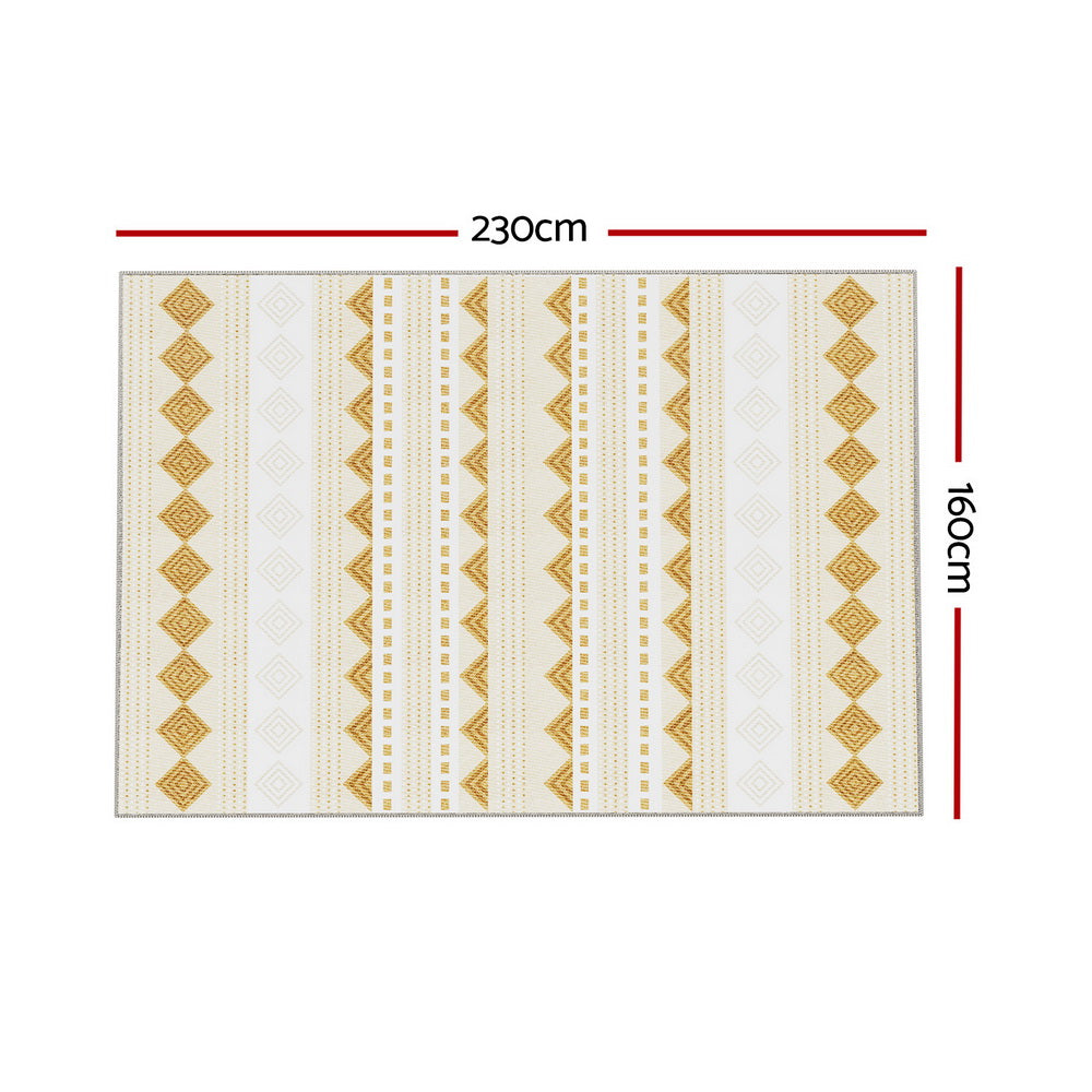 Artiss Ella Bohemian Floor Rug Crystal Velvet Washable 160x230cm