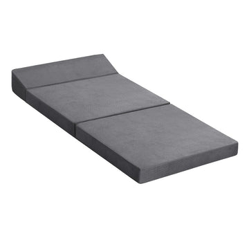 Giselle Bedding 3-Fold Foam Mattress Built-in Pillow Grey 184cm