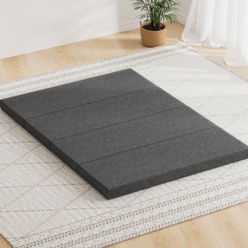 Giselle Bedding Folding Mattress Chair Bed 4-Fold Faux Linen Double
