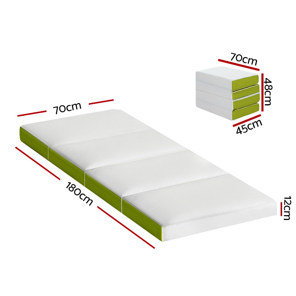 Giselle Foldable Foam Mattress Portable Convertible Chair Single Green