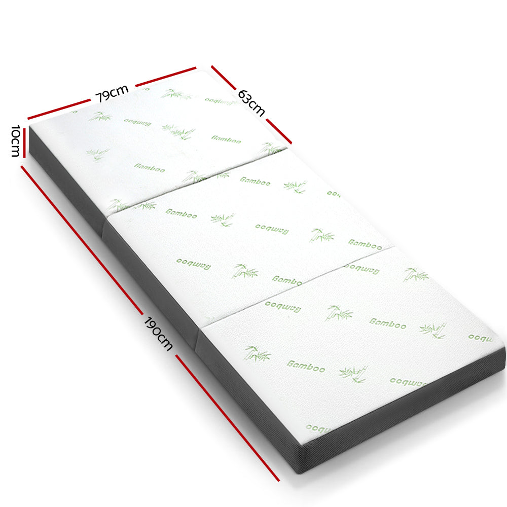 Giselle Bedding Foldable Foam Mattress Sofa Bed Bamboo Single White