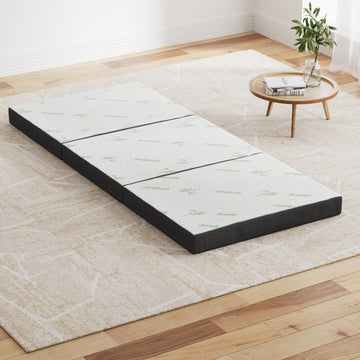 Giselle Bedding Foldable Foam Mattress Sofa Bed Bamboo Single White