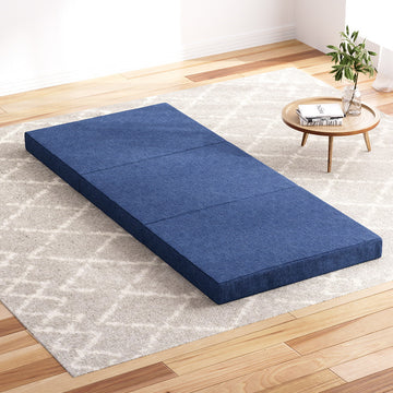 Giselle Bedding Foldable Mattress Tri-Fold Sofa Single Blue