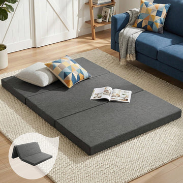 Giselle Folding Foam Mattress Convertible Sofa Bed Double Dark Grey