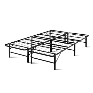 Artiss Duoclev Foldable Metal Bed Frame Double Black 300kg