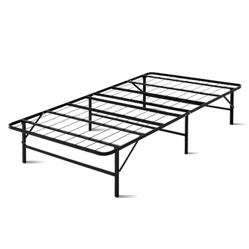 Artiss Foldable Metal Bed Frame King Single Black