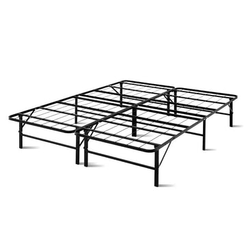 Artiss Foldable Metal Bed Frame Space-Saving 300kg Black