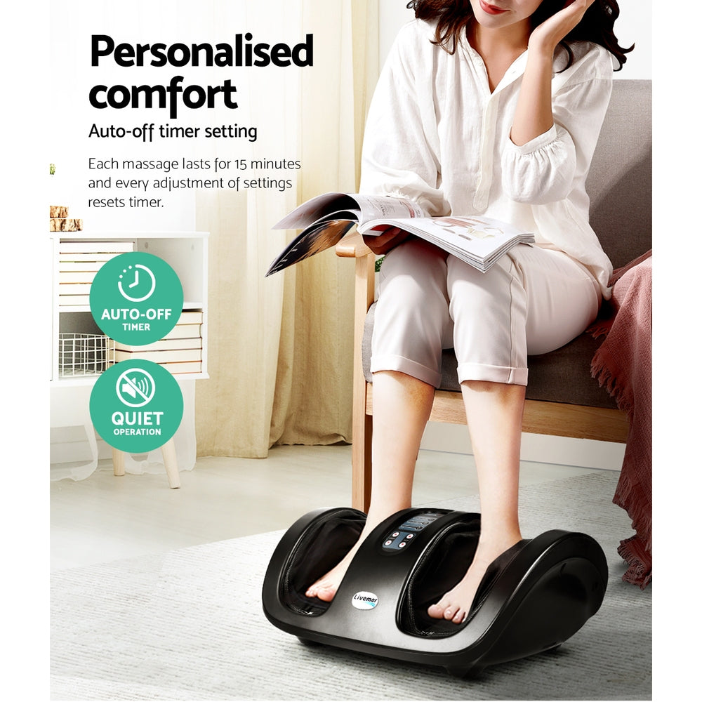 Livemor Foot Massager with Shiatsu Kneading and Roller Massage Black