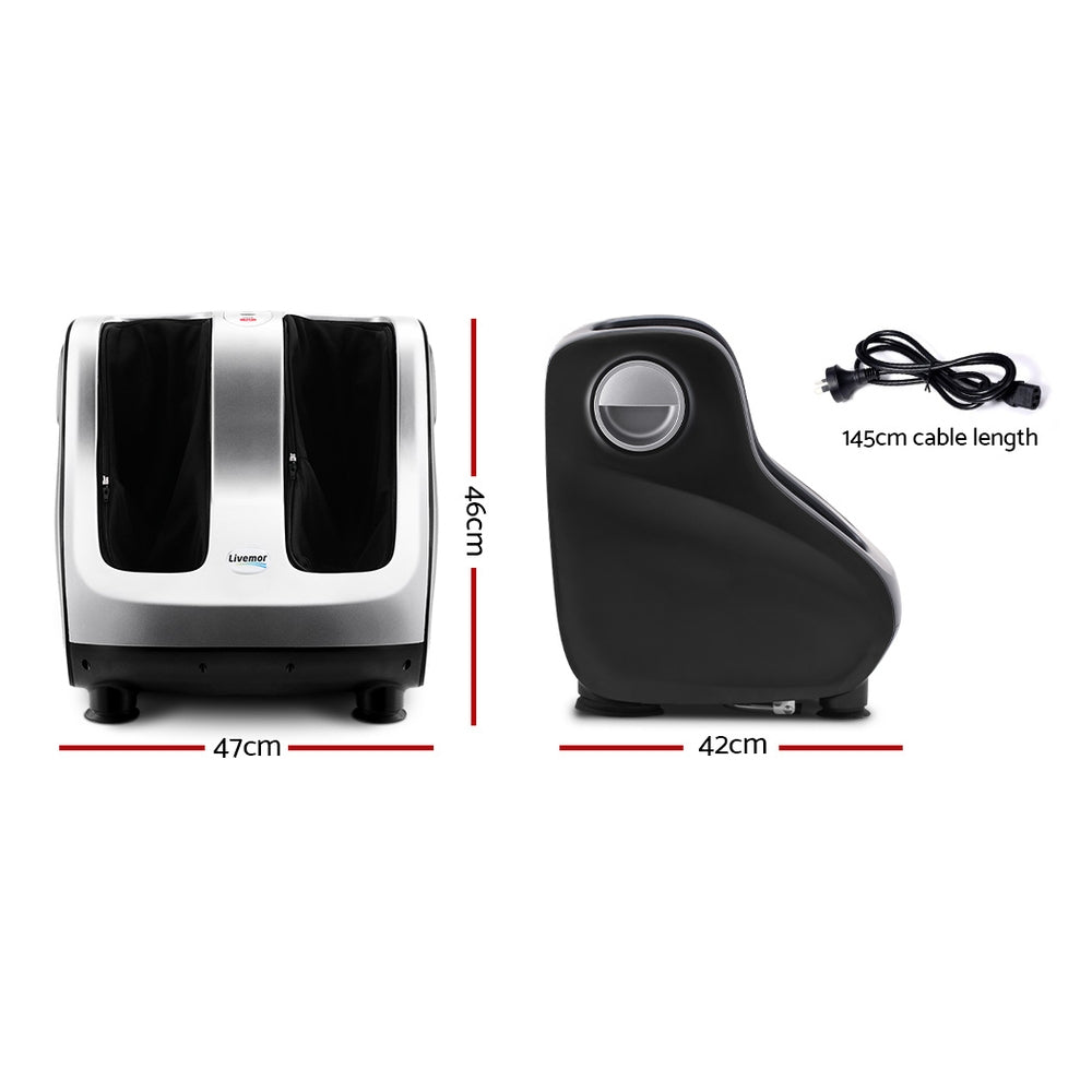 Livemor Foot Massager with Shiatsu Kneading and Roller Massage Silver