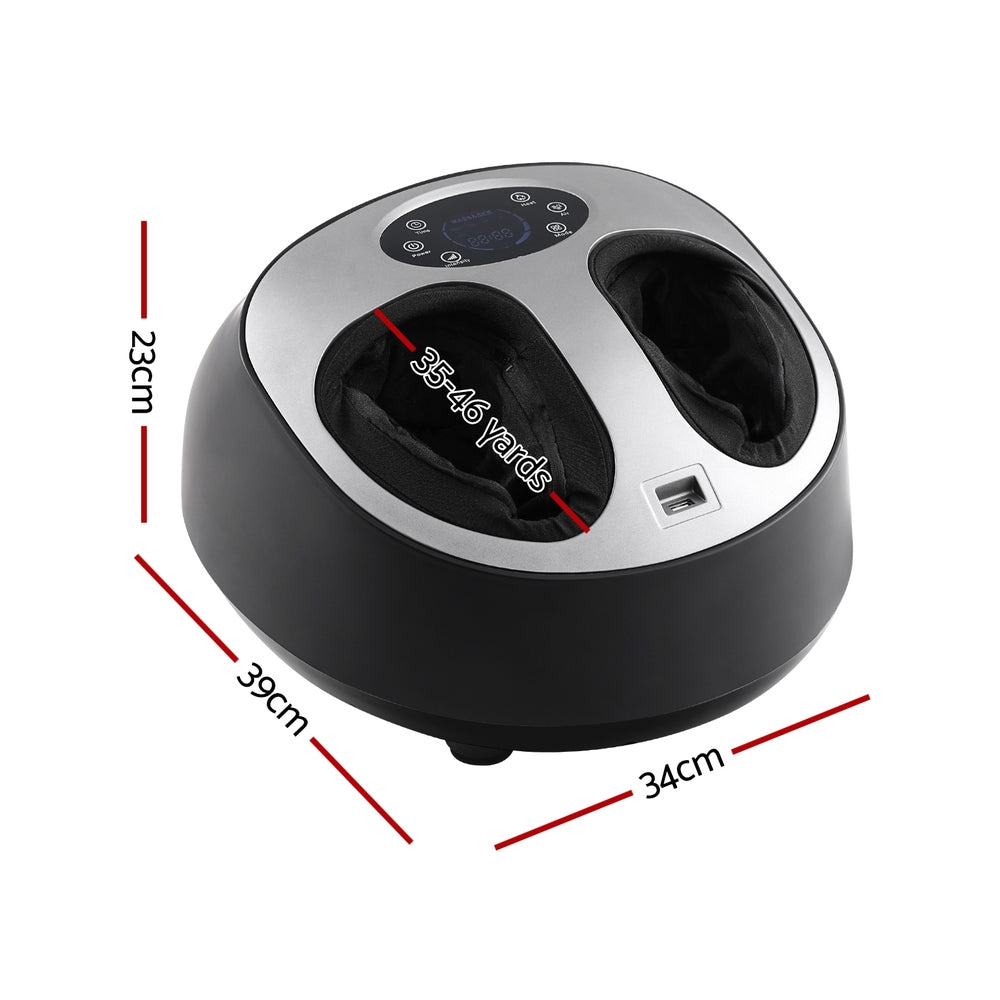 Livemor Heated Foot Massager with Air Pressure Kneading Black
