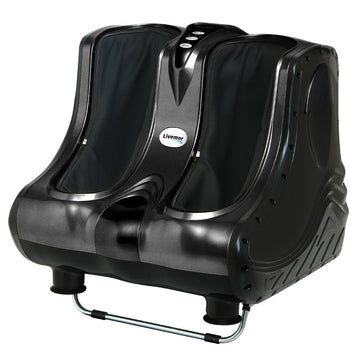 Livemor Shiatsu Leg and Foot Massager with Roller and Air Pressure - Black