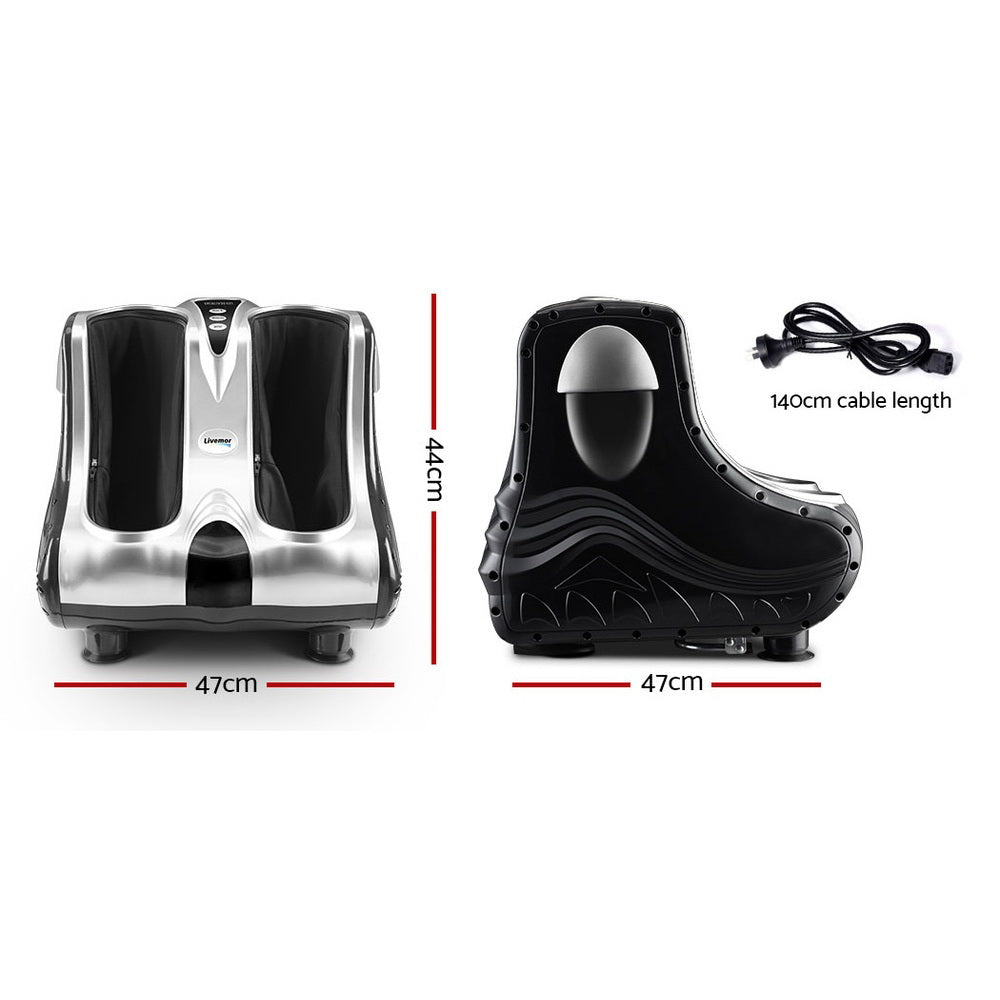 Livemor Foot Massager with Shiatsu Kneading and Roller Massage Silver