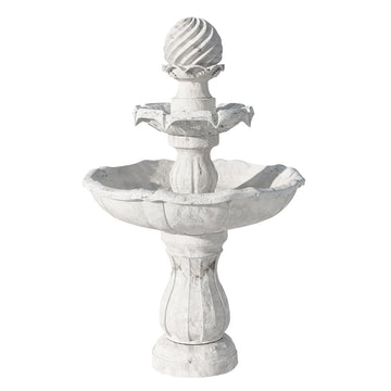 Gardeon Solar 3-Tier Fountain Bird Bath 93cm Ivory