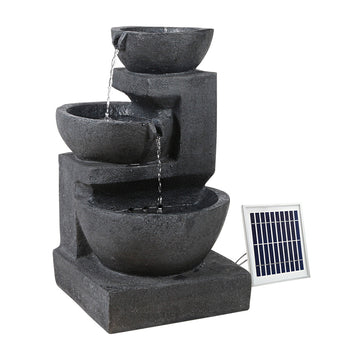 Gardeon Solar Cascading Fountain 3-Tier LED Lights 60cm Blue