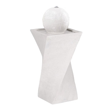 Gardeon Solar Fountain Bird Bath LED Lights Cream 85cm