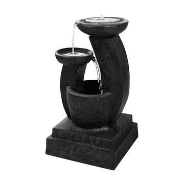 Gardeon Solar Cascading Fountain Mushroom 3-Tier LED 70CM