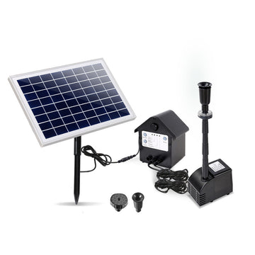 Gardeon Solar Pond Pump Submersible Fountain with Battery LED Lights 6.6FT