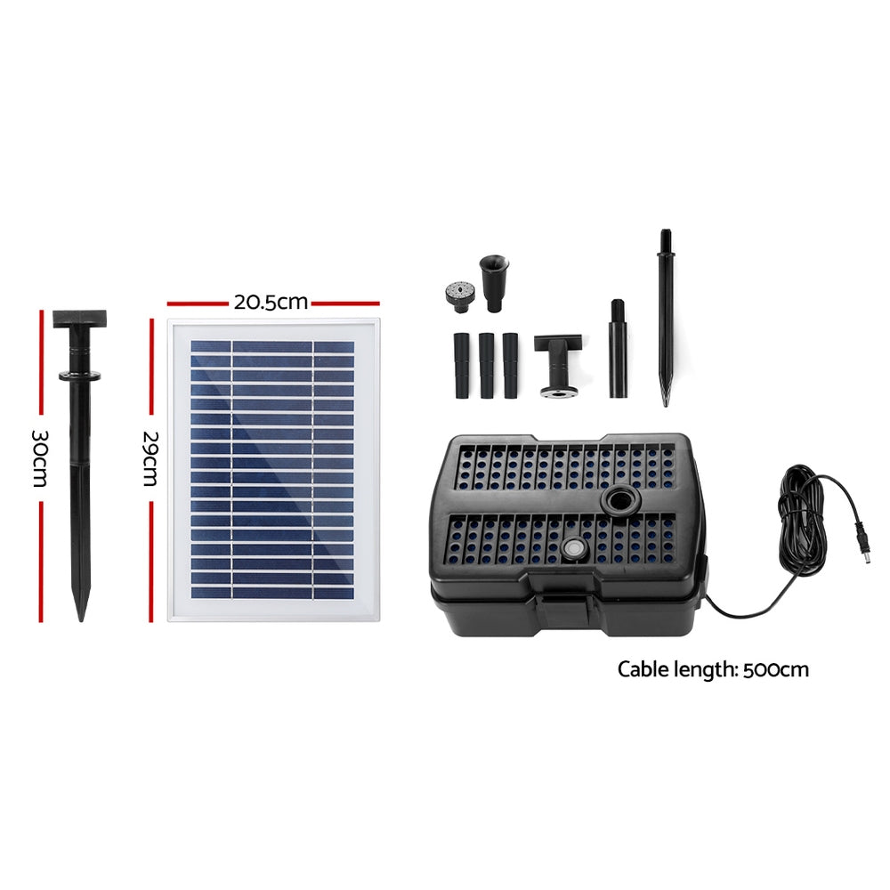 Gardeon Solar Pond Pump with Filter Box 140cm