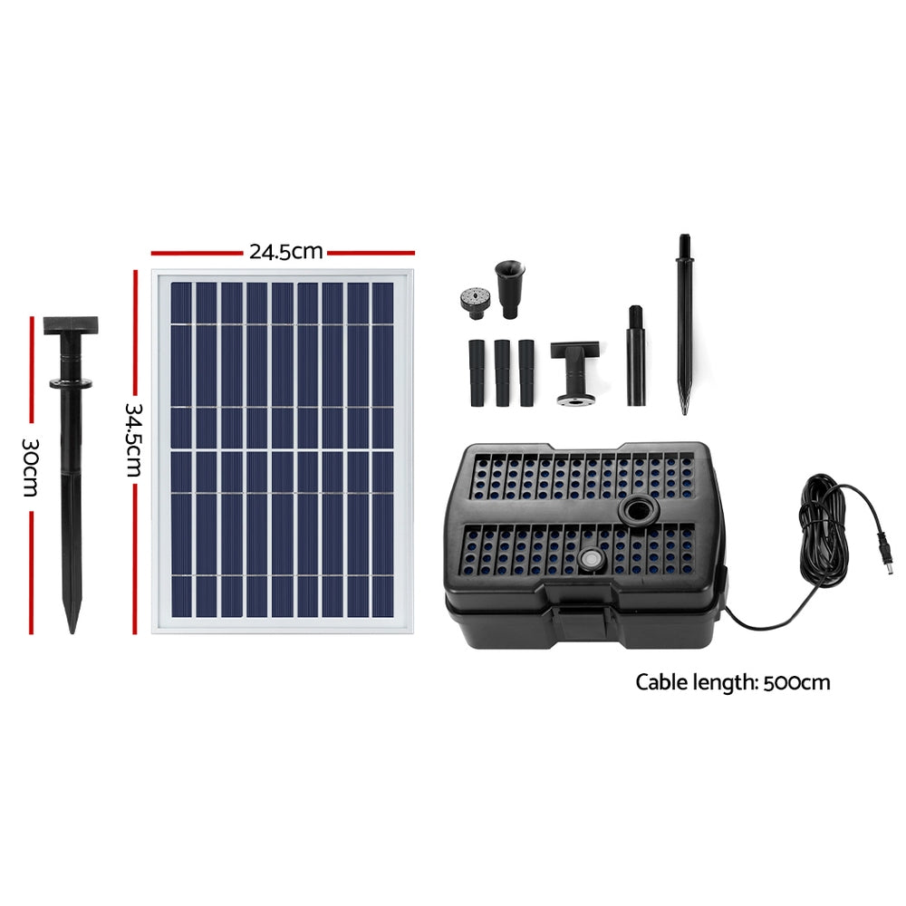 Gardeon Solar Pond Pump Fountain Filter Box 200cm 800L/H