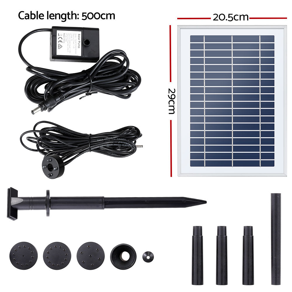 Gardeon Solar Pond Pump Submersible Fountain with Battery LED Lights 4.4FT