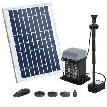 Gardeon Solar Pond Fountain Pump with Battery Backup LED Lights 1.6m