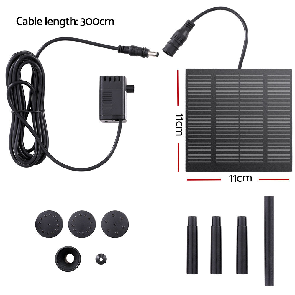 Gardeon Solar Pond Fountain Pump with 4 Spray Heads 0.8m