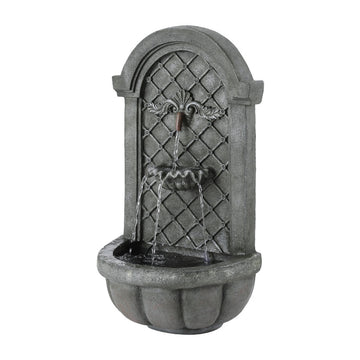 Gardeon Wall Mount Solar Fountain LED Light 80CM Grey