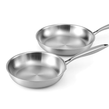 5-star Chef Stainless Steel Tri-ply Frying Pan Set 25cm 30cm