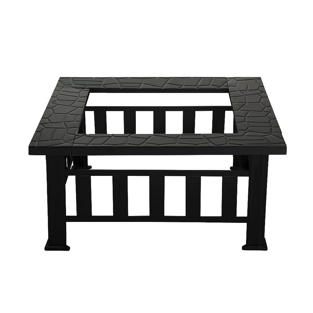 Grillz 2-in-1 Outdoor Fire Pit BBQ Table Steel