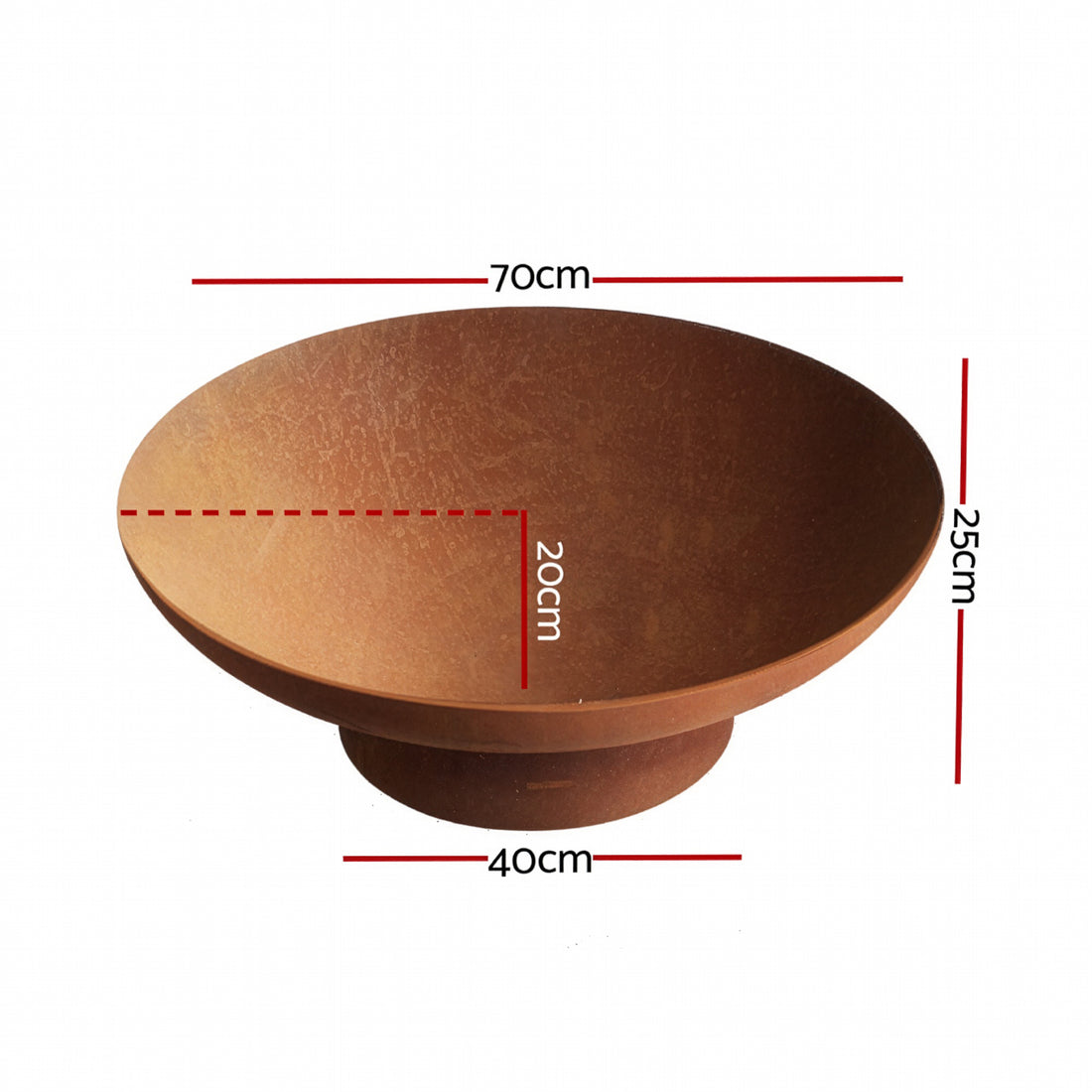 Grillz Steel Fire Pit Bowl Rustic Patina 70cm