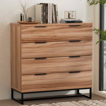 Artiss 4 Drawer Chest Tallboy Cabinet Rust Oak