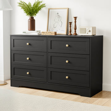 Artiss Tallboy Chest of Drawers Cabinet 6 Drawer Black