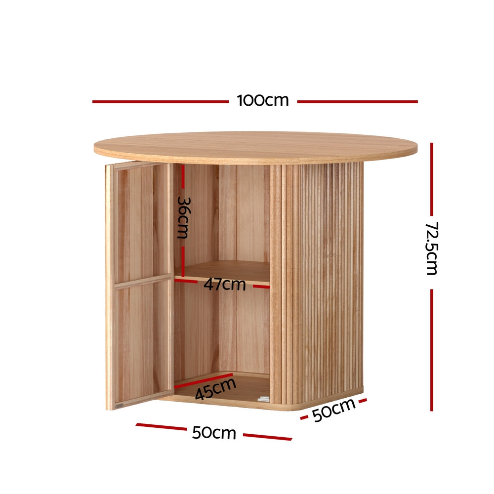 Artiss Storage Base Dining Table 1M Pine