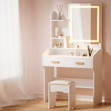 Artiss Dressing Table with Hollywood Mirror White