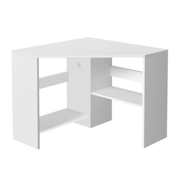 Artiss Corner Desk Wall-Mounted L-Shape Workstation with CPU Stand White