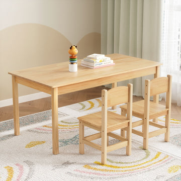 Keezi Kids Table and Chairs Set 100% Pinewood