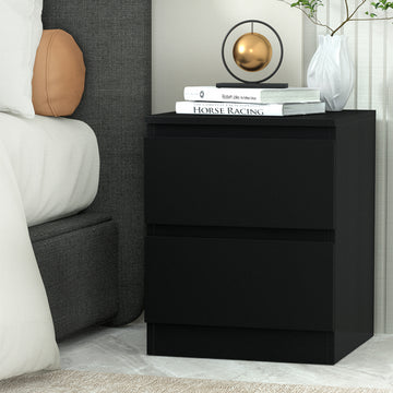 Artiss Pepe Bedside Table Black 2 Drawers