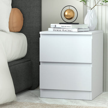 Artiss Modern Bedside Table 2 Drawers White